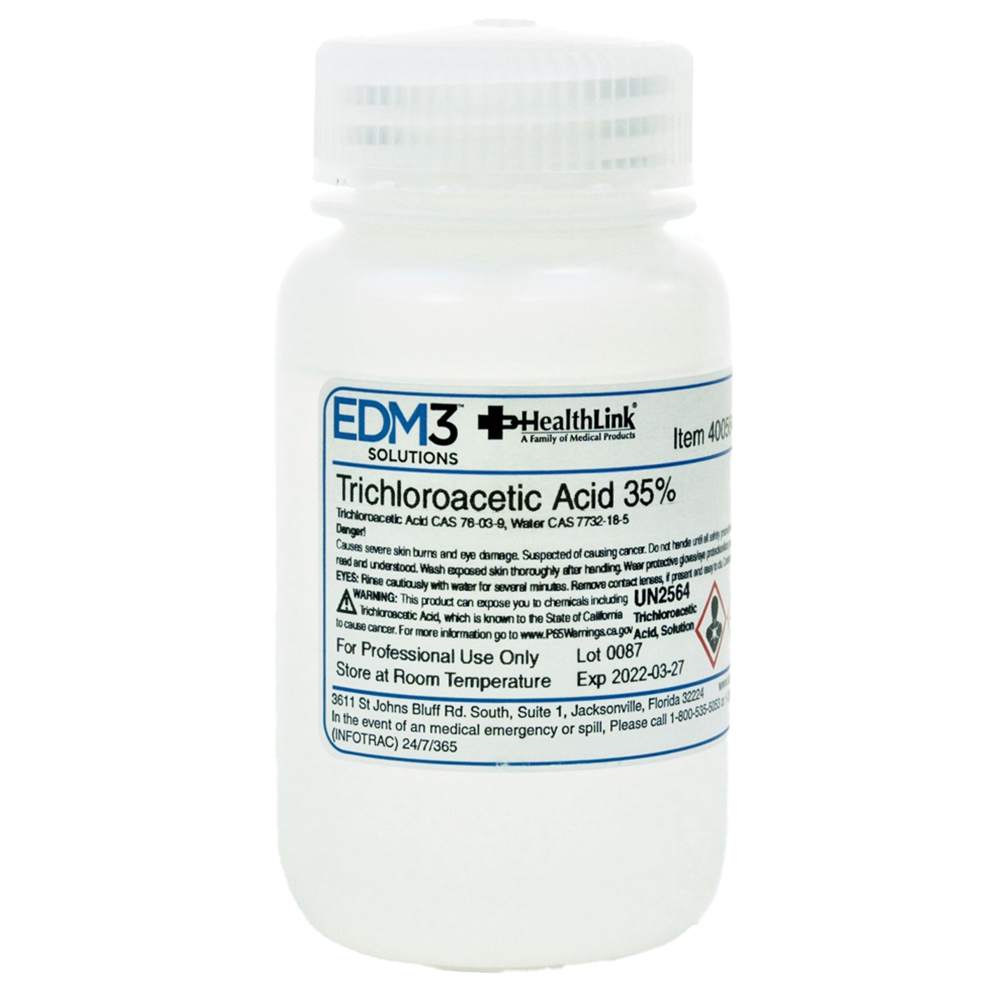 Trichloracetic Acid Histology Reagent Trichloroacetic Acid ACS Grade 35% 4 oz. by EDM 3 LLC  ID 400564